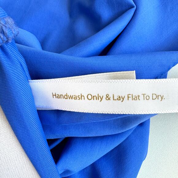 Helen Jon Women's Twist Bandeau One Piece Ruched Swimsuit Blue Size Sample XS - Picture 12 of 14